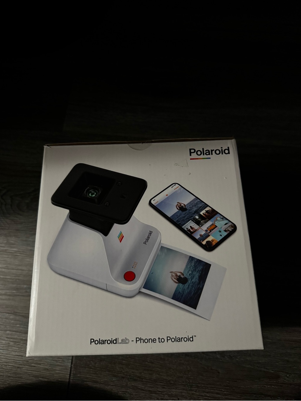 Polaroid White Photo Lab Box with Rainbow Logo